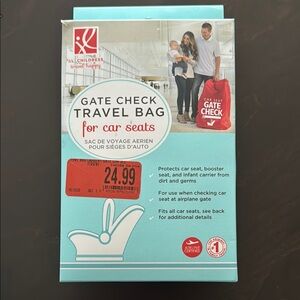 JL Childress Red Gate Check Travel Bag for Car Seats NWT